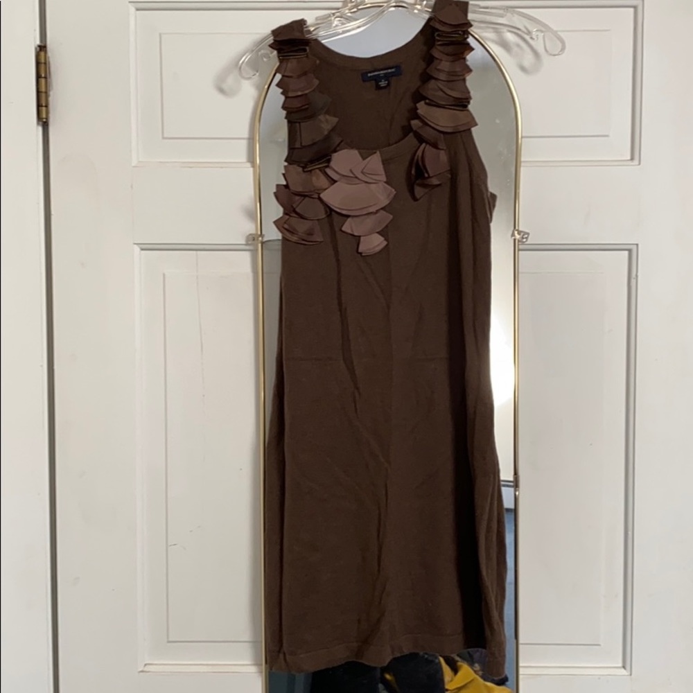 Brown sleeveless sweater dress